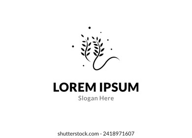 Agriculture wheat vector icon illustration logo design. Simple logo for agricultural products, pastries, bakery or food.