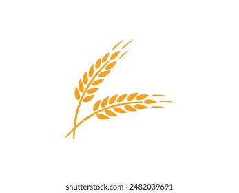 Agriculture wheat vector Illustration design template. elements of wheat grain, wheat ears, seed or rye, prosperity symbol