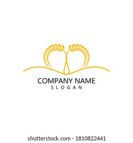 Agriculture wheat vector logo design, friendly concept