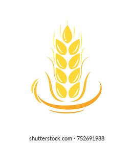 Agriculture Wheat Vector Logo Template Icon Design