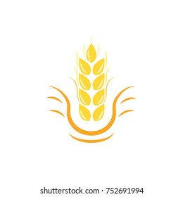 Agriculture Wheat Vector Logo Template Icon Design