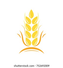Agriculture Wheat Vector Logo Template Icon Design