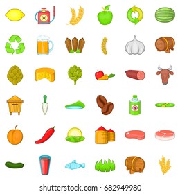 Agriculture working icons set. Cartoon style of 36 agriculture working vector icons for web isolated on white background