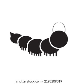 Agriculture worm caterpillar icon | Black Vector illustration |