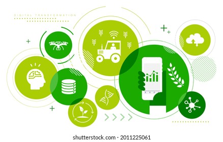 Agriculture,digital transformation  image icon set,startup,vector illustration