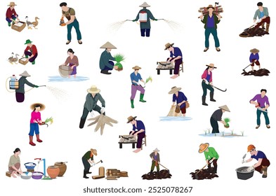 agriculturist cartoon shape on white background vector design