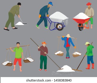 agriculturist cartoon shape with salt vector design