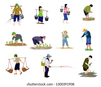 agriculturist cartoon shape vector design