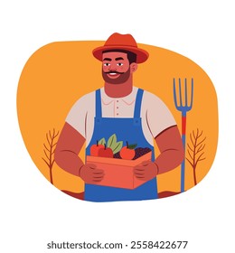 Agriculturist illustration in a flat style 
