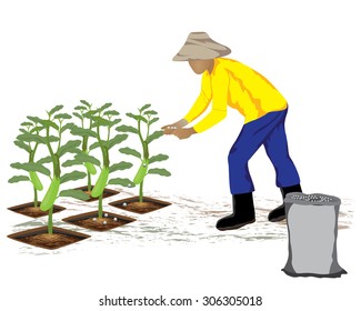Agriculturist manure eggplant vector design