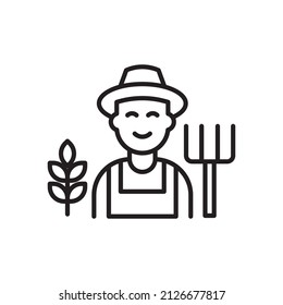 Agriculturist Vector Outline Icon Design illustration. Agriculture and Farming Symbol on White background EPS 10 File