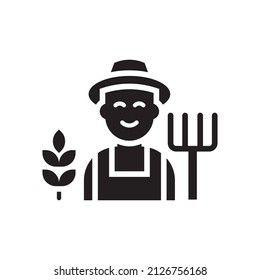 Agriculturist Vector Solid Icon Design illustration. Agriculture and Farming Symbol on White background EPS 10 File