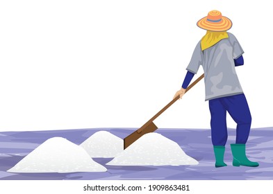 agriculturist work with salt vector design