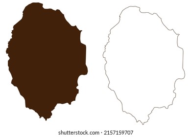 Agrihan Island (Commonwealth of the Northern Mariana Islands, Pacific Ocean, United States of America, USA) map vector illustration, scribble sketch Agrigan map