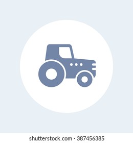 Agrimotor, tractor icon, agrimotor pictogram, agricultural machinery isolated icon, vector illustration