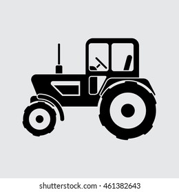 agrimotor tractor icon vector. Black Simple style.