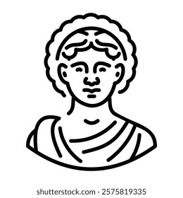 Agrippina portrait icon in line style 