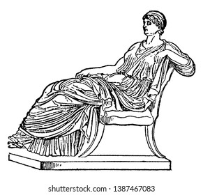 Agrippina, she was a roman empress and one of the more prominent women in the julio-claudian dynasty, vintage line drawing or engraving illustration