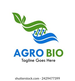 Agro bio design logo template illustration