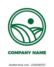 Agro farm emblem, label, signboard. Design template for your eco company, bio products, or farm products store. Vector silhouette icon.