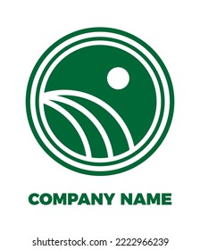 Agro farm emblem, label, signboard. Design template for your eco company, bio products, or farm products store. Vector silhouette icon.