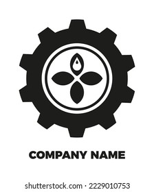 Agro farm emblem, label, signboard. Design template for your eco company, bio products, or farm products store. Vector silhouette icon.