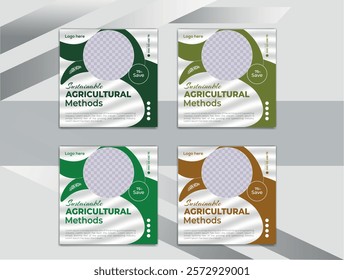 agro farm service social media banner or agriculture farming services social media post template design concept