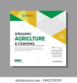Agro farm services social media post or web banner template. Farm Agriculture Garden Services Social Media or Web Banner Template Design Vector Premium, Social Media Post, Web Banner, Flyer design.