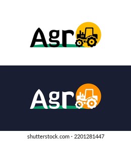 Agro, farming, agriculture flat style logo design.