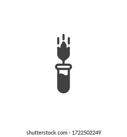 Agro-Labor-Vektorsymbol. Weizen analysieren gefüllte flache Zeichen für mobiles Konzept und Web-Design. Symbol für die Glyphe des Weizenlabors. Agrarsymbol, Logo-Abbildung. Vektorgrafik