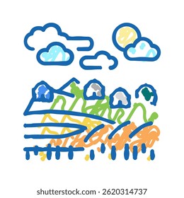 agro landscape doodle icon sketch vector. agro landscape sign. isolated symbol illustration