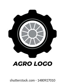 Agro logo for your company. Vector black and white isolated illustration.