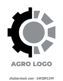 Agro logo for your company. Vector black and white isolated illustration.