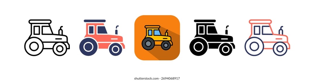 Ilustração de vetor múltiplo de ícone de maquinaria de agro