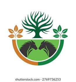Agro project logo art with tree