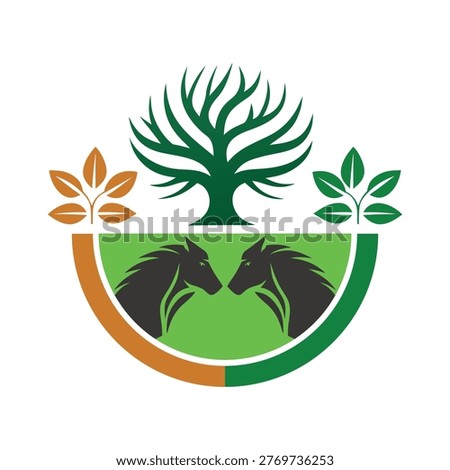 Agro project logo art with tree