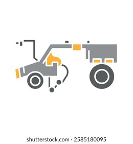 Agro robot black line icon. Smart agriculture. Vector isolated element. Editable stroke.