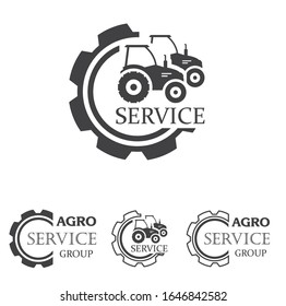 Agro service icon element design. Sign or Symbol, logo design for idustrial company or agriculture company. Farm, tractor, service, farming. Vector illustration