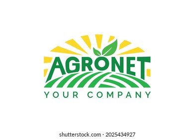 Agro sun farm green yellow logo branding