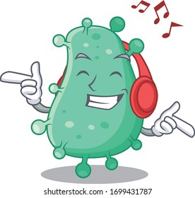 Agrobacterium tumefaciens Cartoon design concept listening music