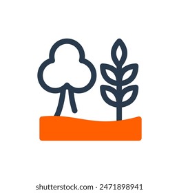 Agroforestry Integration in Farming Vector Icon Illustration