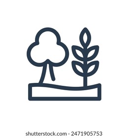 Agroforestry Integration in Farming Vector Icon Illustration