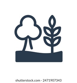 Agroforestry Integration in Farming Vector Icon Illustration