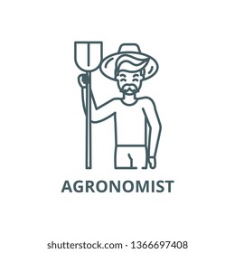 Agronomist line icon, vector. Agronomist outline sign, concept symbol, flat illustration