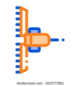 Agronomy Cultivator Trailer Vector Thin Line Icon. Agricultural Tractor Cultivator. Machinery Transport Linear Pictogram. Countryside Farmland Machine Illustration
