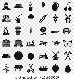 Agronomy icons set. Simple style of 36 agronomy vector icons for web for any design