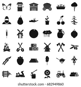 Agronomy icons set. Simple style of 36 agronomy vector icons for web isolated on white background