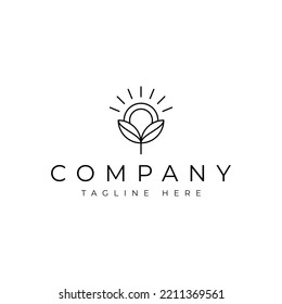 agronomy line style vector logo design