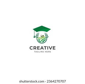 Agronomy logo, Agriculture education logo vector design template.
