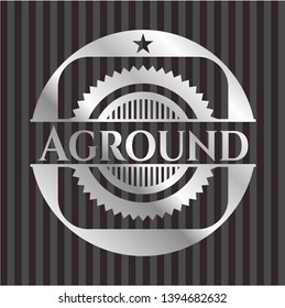 Aground silver badge or emblem. Vector Illustration. Mosaic.
